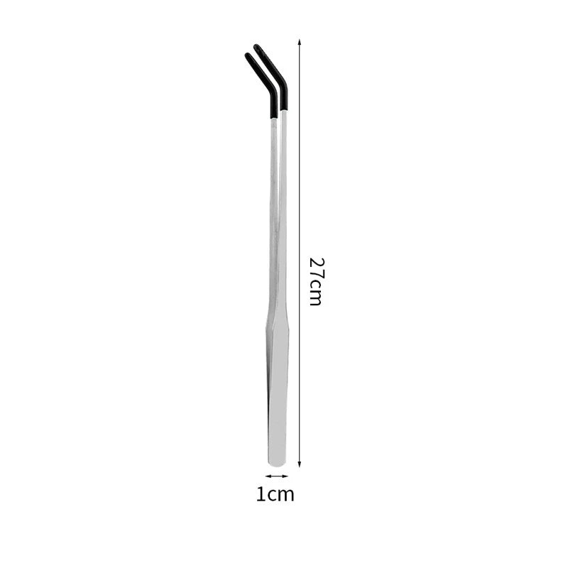 Stainless Steel Pet Feeding Tongs — Rubber-Tipped Tweezers for Reptiles
