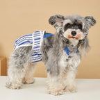 Washable Female Dog Diaper with Suspenders (Striped, Breathable)
