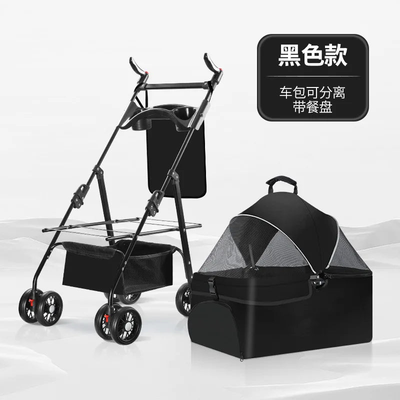 Portable Foldable Walking & Jogging Pet Stroller for Small & Medium Dogs & Cats