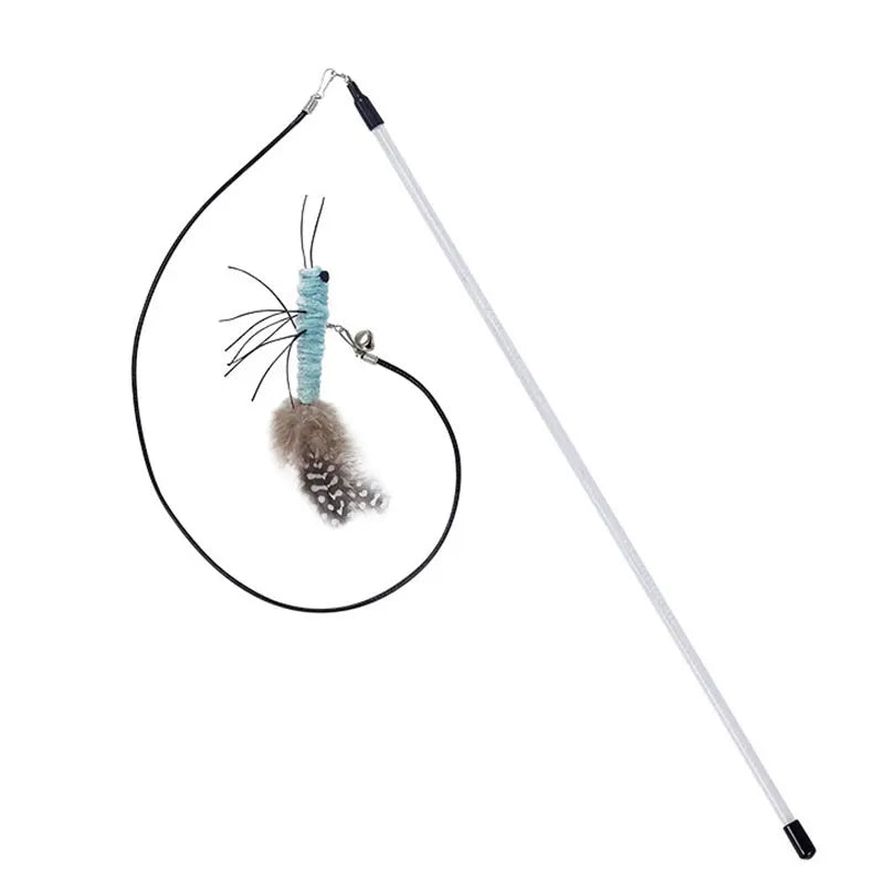 Interactive Feather Wand Cat Teaser Toy