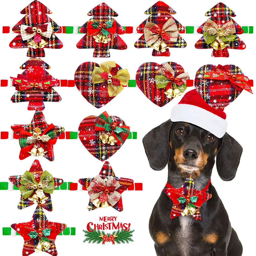Christmas Dog Bowtie with Bell (5 or 10 Pack)