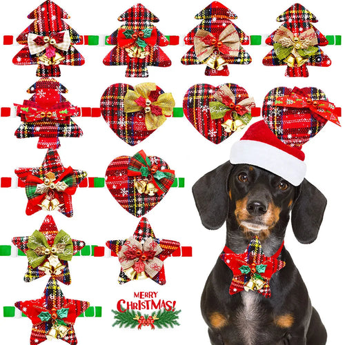 Christmas Dog Bowtie with Bell (5 or 10 Pack)