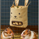 Hanging Hay Feed Bag for Rabbits — Convenient Cage-Mounted Feeder