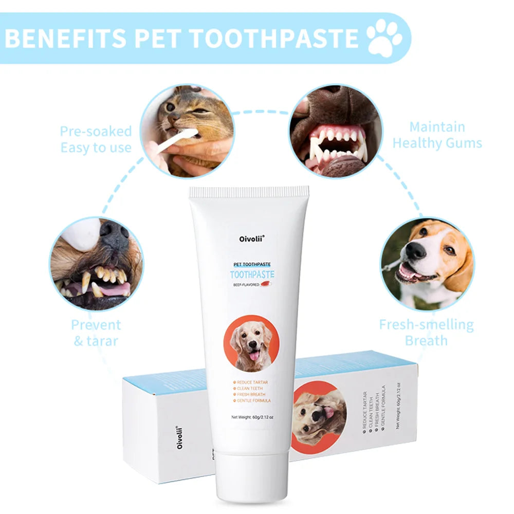 Beef Flavored Pet Toothpaste — Gentle Daily Oral Care for Dogs & Cats