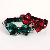 Breakaway Christmas Cat Collar with Bow Tie & Bell (Plaid)