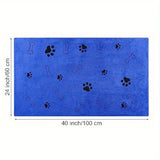 Quick-Dry Paw Print Pet Towel — Soft Absorbent Polyester