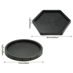Black Plastic Reptile Feeding & Bath Basin — Round or Hexagon