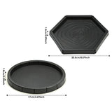 Black Plastic Reptile Feeding & Bath Basin — Round or Hexagon