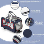 Airline-Approved Large Rolling Pet Trolley Carrier with Wheels for Large Dogs — Hiking & Travel Wheeled Cart