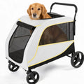 All-Terrain Easy-Fold Pet Wagon for Large & Medium Dogs with One-Foot Brake & Air Mesh