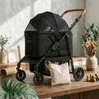 Multi-Function Foldable Large Dog Stroller Wagon with Breathable Mesh & 360° Swivel Wheels