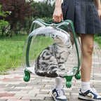 Fully Transparent Space Cabin Pet Trolley Case for Cats & Small Dogs