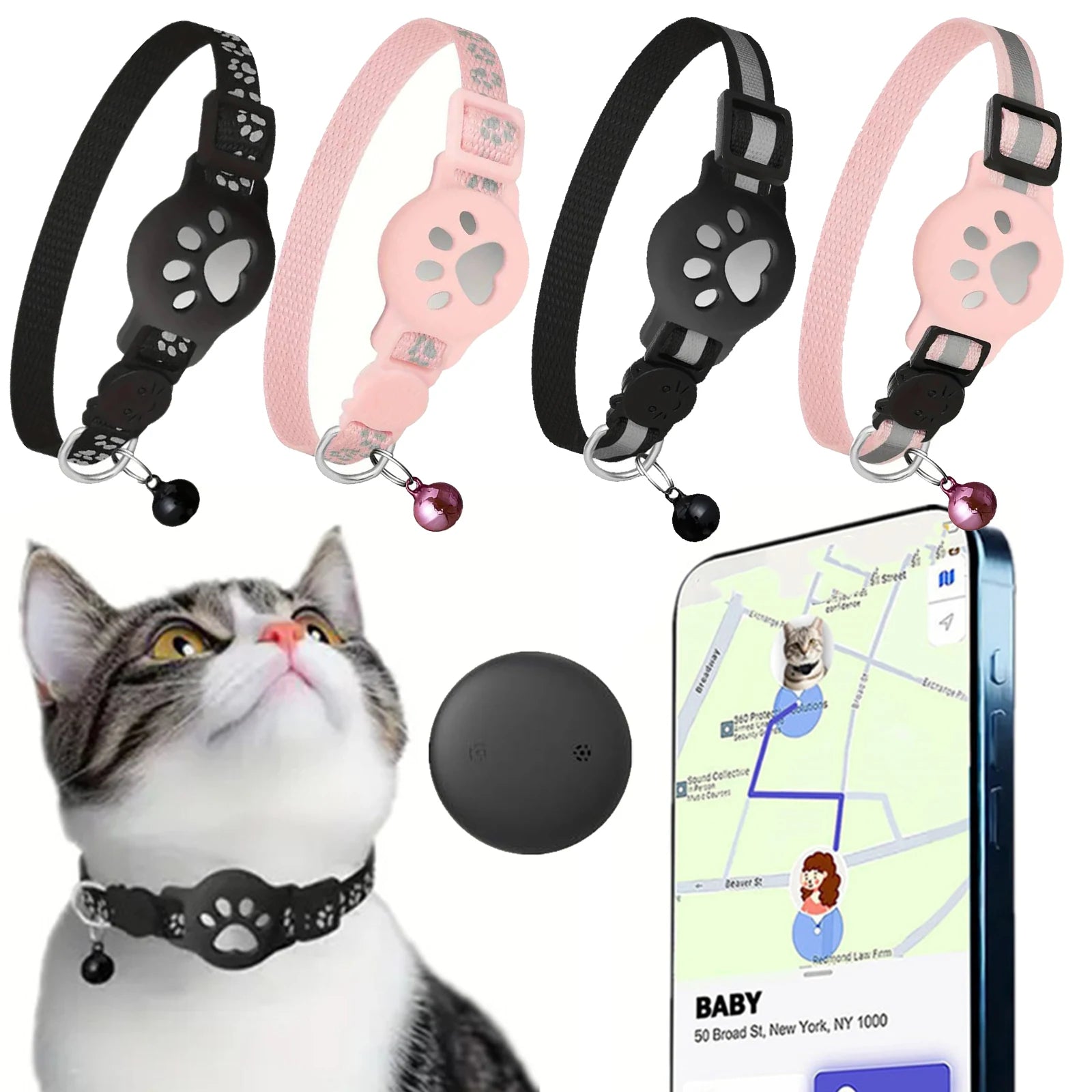 Smart Waterproof GPS Locator Collar for Cats & Kittens - iOS & Android