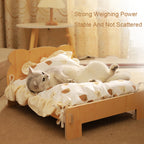 Wooden Pet Bed with Teddy Bear Pattern, 20x11in