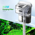 USB Mini Suspended Aquarium Filter (2.5W, 250L/H, Under 30cm Tanks)