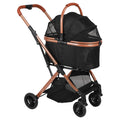 All-Terrain Puppy Cage Jogger Stroller with Detachable Carrier & Sun Shades for Large Dogs