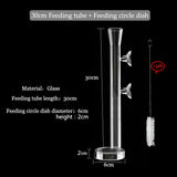 Glass Aquarium Shrimp Feeder Bowl & Tube (Transparent, Food Dish)