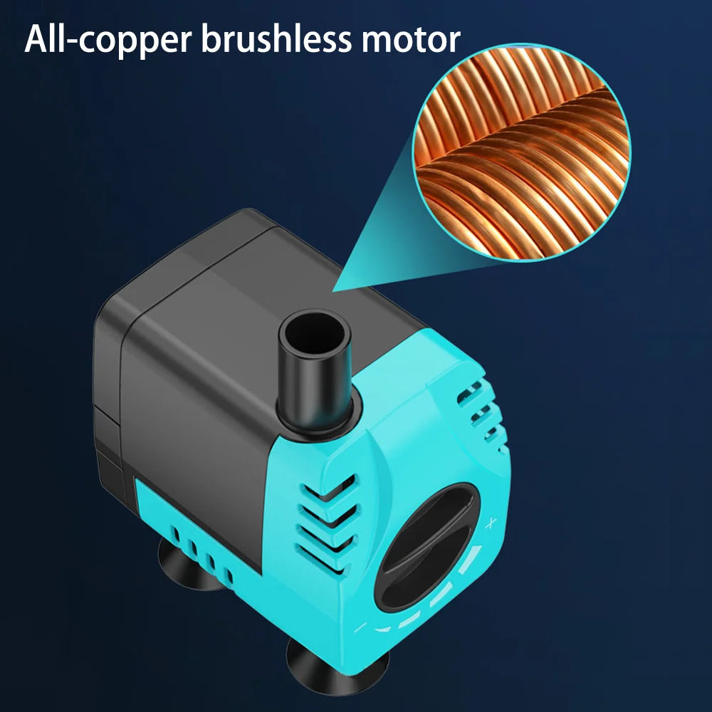 Brushless Submersible Aquarium Pump 600–4500L/H Ceramic Shaft