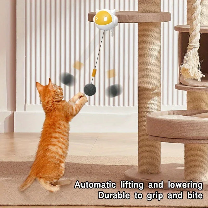 Electric Bouncing Hair Ball Cat Toy — Automatic Up-and-Down Motion for Solo Play