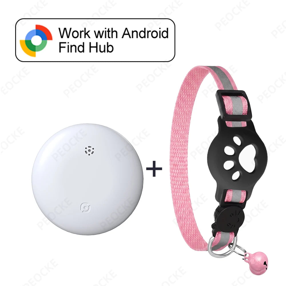 Lightweight Waterproof Cat Tracking Collar - Google Find Hub Bluetooth GPS Locator