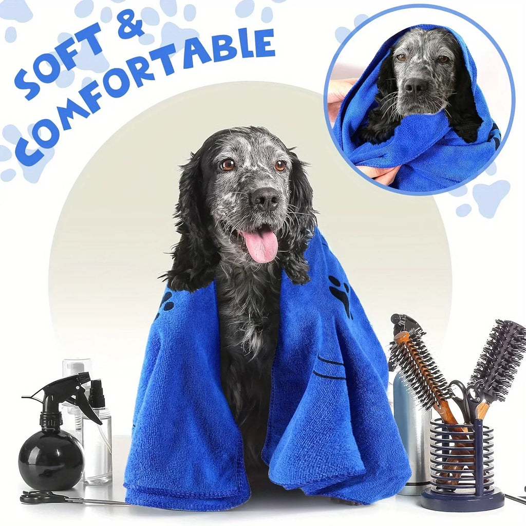 Quick-Dry Pet Bath Towel — Soft Absorbent Cotton for Dogs & Cats