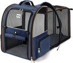 Large Expandable Foldable Pet Carrier Backpack for Dogs, Puppies & Medium Cats up to 18 lbs