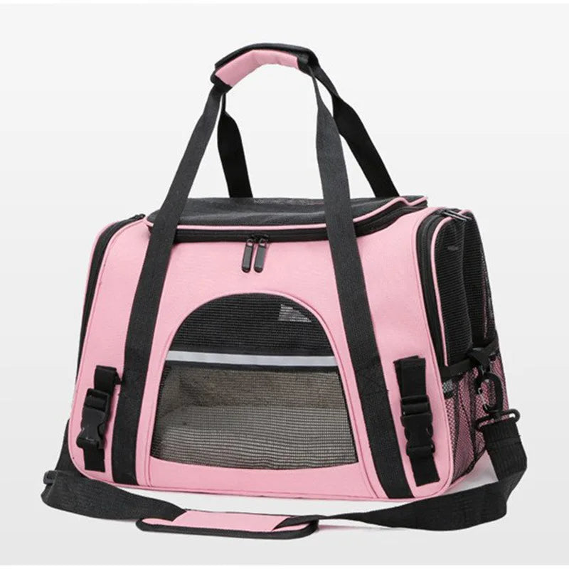 Portable Breathable Handheld Foldable Pet Travel Bag & Car Carrier for Small Dogs & Cats