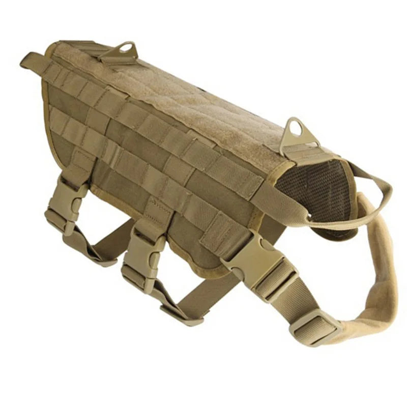 Tactical Camo Dog Vest (Outdoor Training, Chest & Back, Large Dogs)