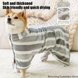 Full-Body Dog Bathrobe — Super Absorbent Fast-Drying Wrap Towel