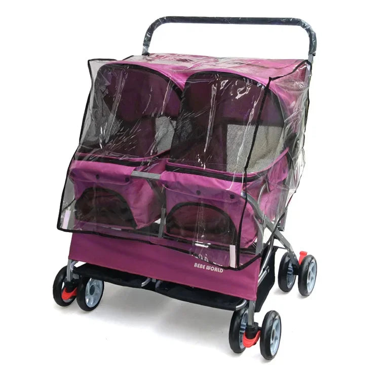 Ultra-Light Two-Seater Pet Buggy with Detachable Washable Interior
