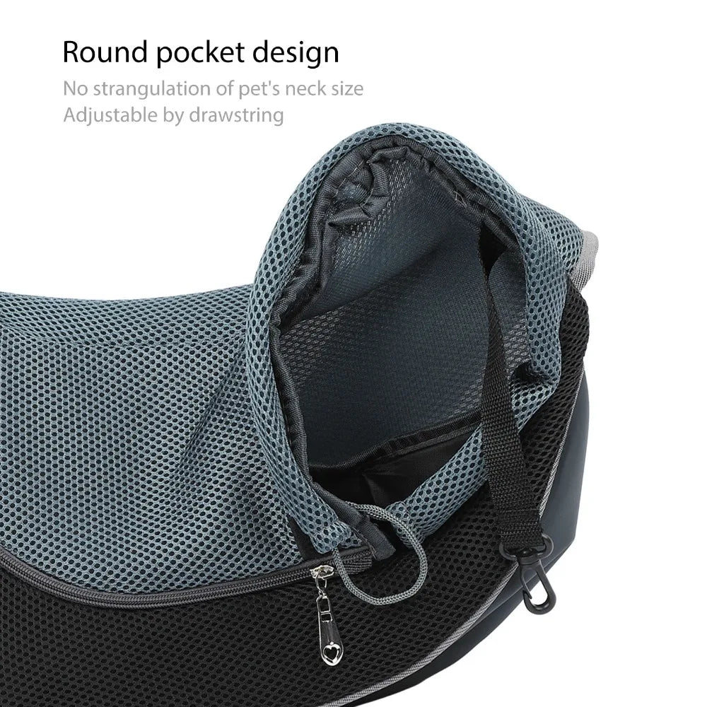 Breathable Mesh Pet Sling Carrier (Single Shoulder, Large Capacity)