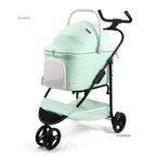 2-in-1 Portable Foldable Pet Stroller with Multi-Function Detachable Bag for Dogs & Cats — Lightweight
