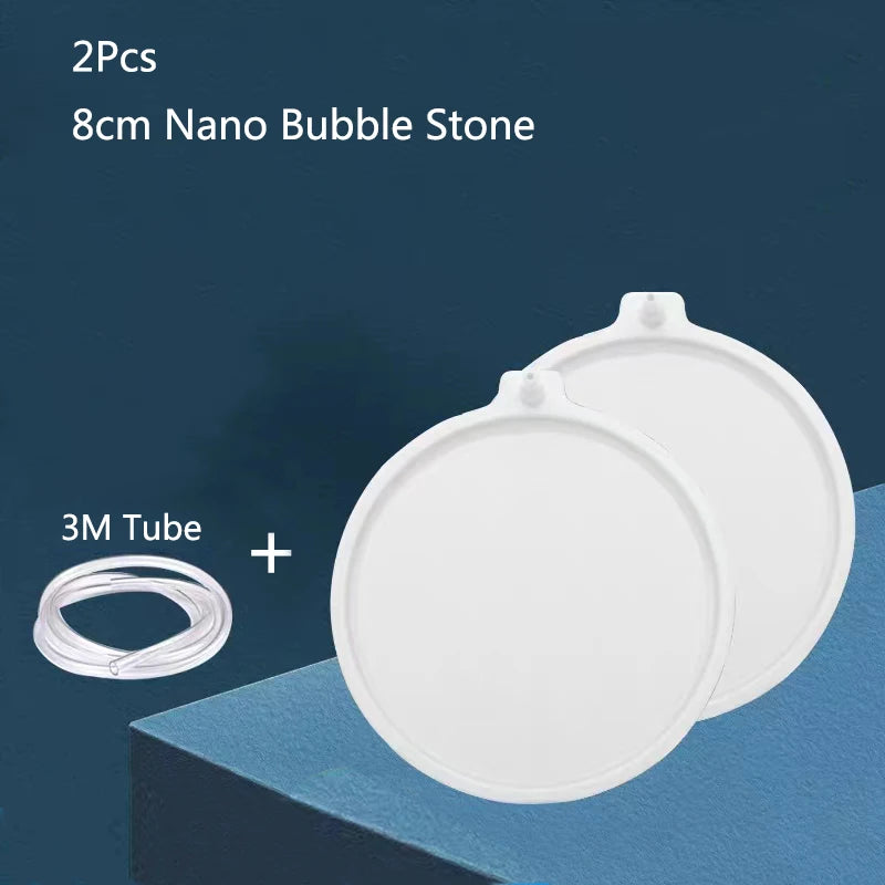 Round Aquarium Air Stone Disk (35–100mm, Fine Bubbles, 1–2 Pack)