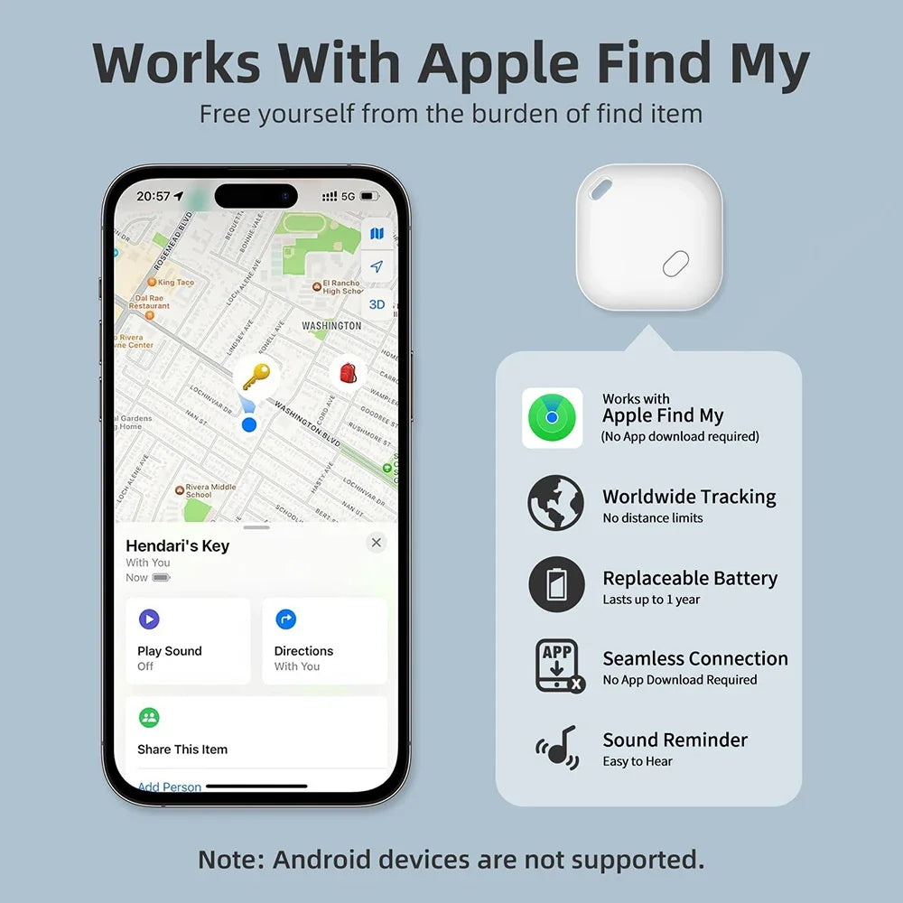 Mini Bluetooth Item Finder for Apple Find My (iOS Only)