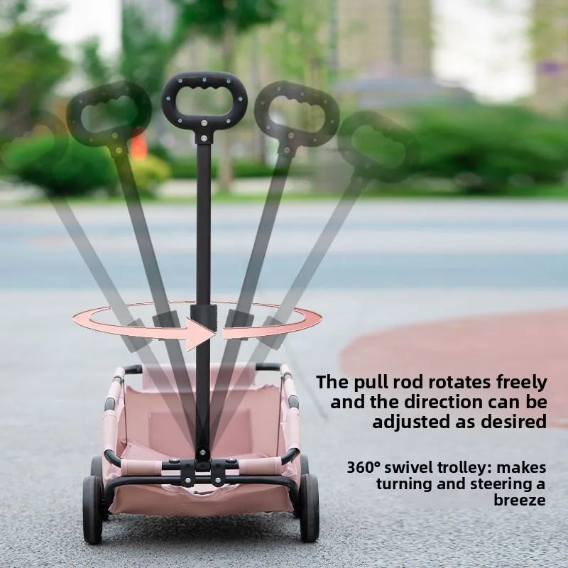 Lightweight Foldable Small Pet Stroller Trolley Bag for Cats & Dogs