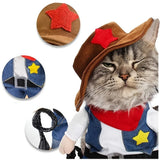 Cowboy Costume for Cats with Hat (Transformable Cosplay Outfit)