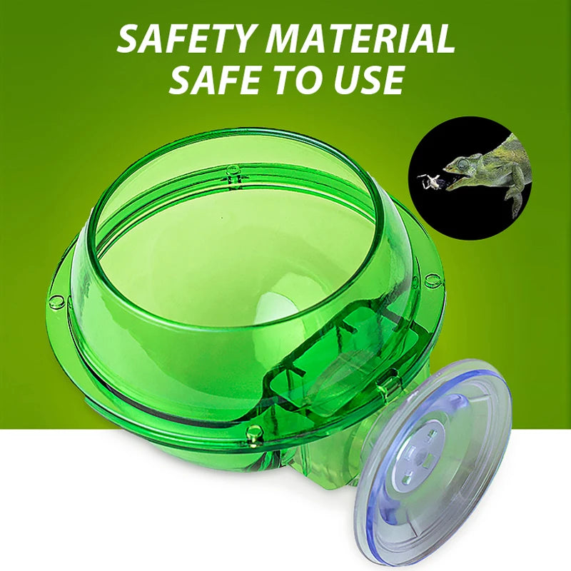 Wall-Mount Arboreal Feeder Bowl — Anti-Escape Suction Cup Dish for Chameleons