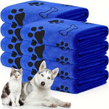 Quick-Dry Microfiber Dog Towel — Paw Print & Bone Design, 1 or 3-Pack