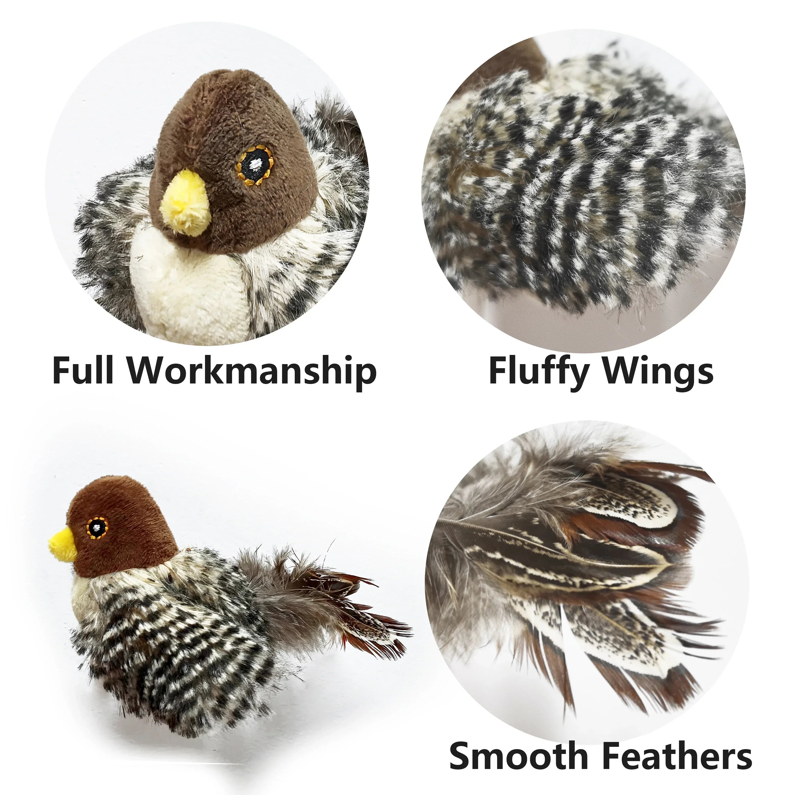 Washable Plush Flying Bird Cat Toy