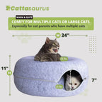 3-in-1 Cat Bed, Tunnel & Scratcher, Large Light Gray
