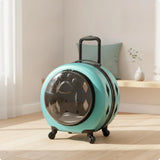 Pet Carrier with Wheels Transparent Pet Carrier Suitcase Hard-Sided Cats, Small Dogs, Travel, Airport, Professional Visits
