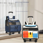 Foldable 2-in-1 Rolling Pet Carrier Backpack with Wheels