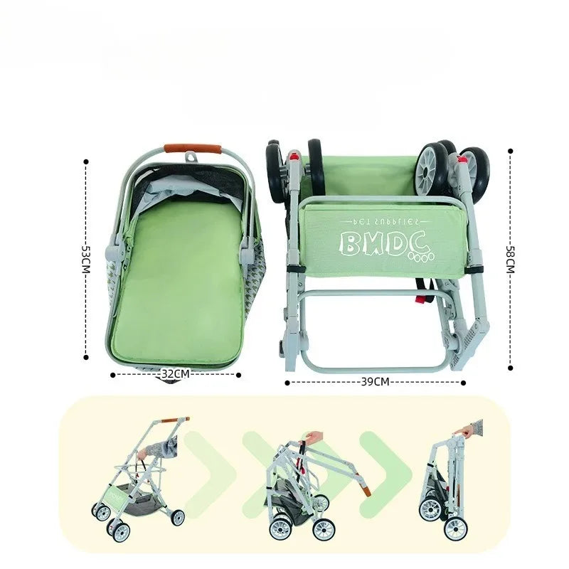 MAXFOR Luxury Washable Pet Stroller for Cats & Dogs up to 25 kg — Foldable