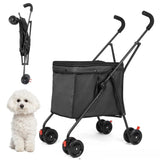Pet Stroller Foldable Portable Multi Function Trolley For Small Medium Dog Cat Teddy Outdoor Travel Shopping Cart
