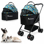 4-in-1 Easy-Fold Pet Stroller with Detachable Carrier for Dogs & Cats — Max 55 lbs