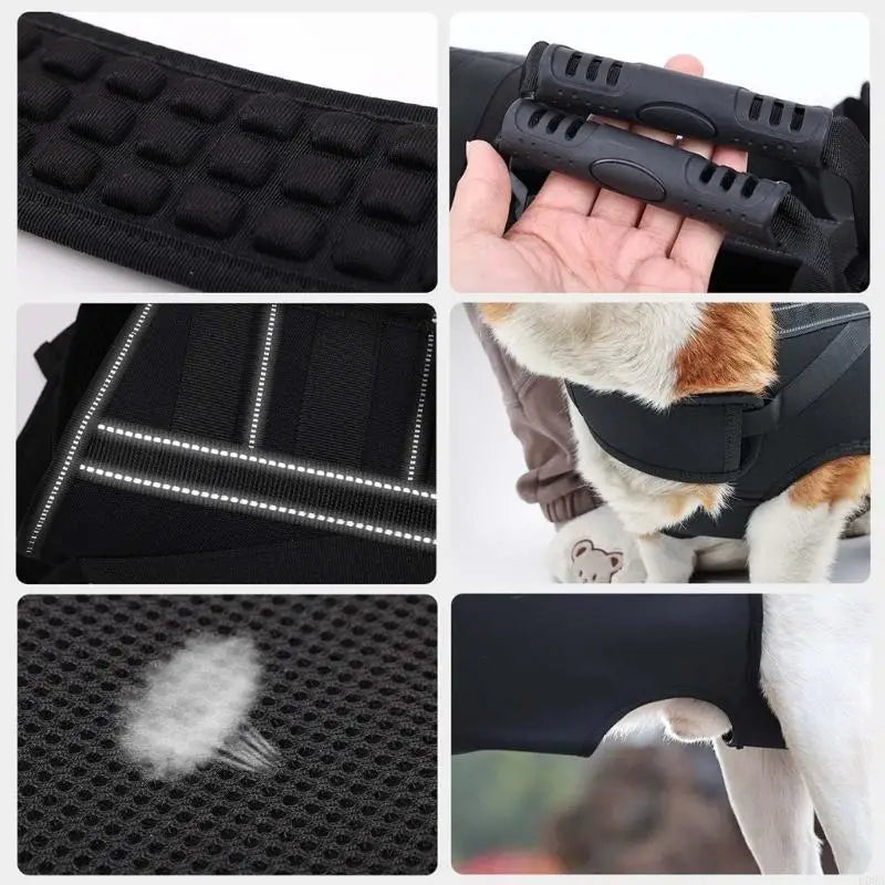 Senior Dog Lift Sling Harness (Leg Support, Adjustable, Long Trips)