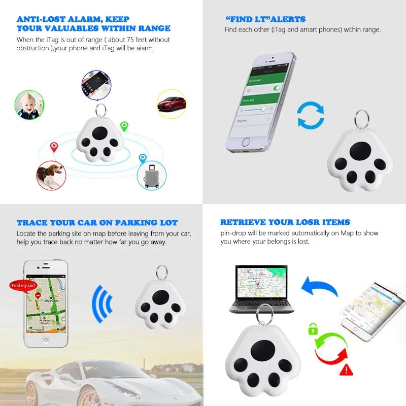 Mini Bluetooth GPS Smart Tracker with Anti-Loss Reminder - Pets, Kids & Keys