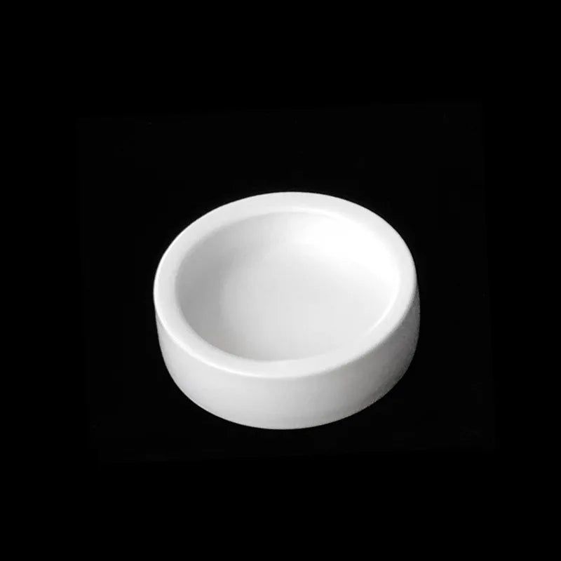 Ceramic Anti-Escape Feeder Bowl — Round & Fan-Shaped Dish for Lizards & Bearded Dragons