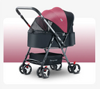 All-Weather Canopy 4-Wheel Foldable Pet Stroller for Small & Medium Dogs & Cats — Compact Outdoor Adventure