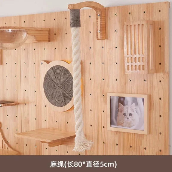 Wall-Mounted Cat Climbing Shelf & Hammock